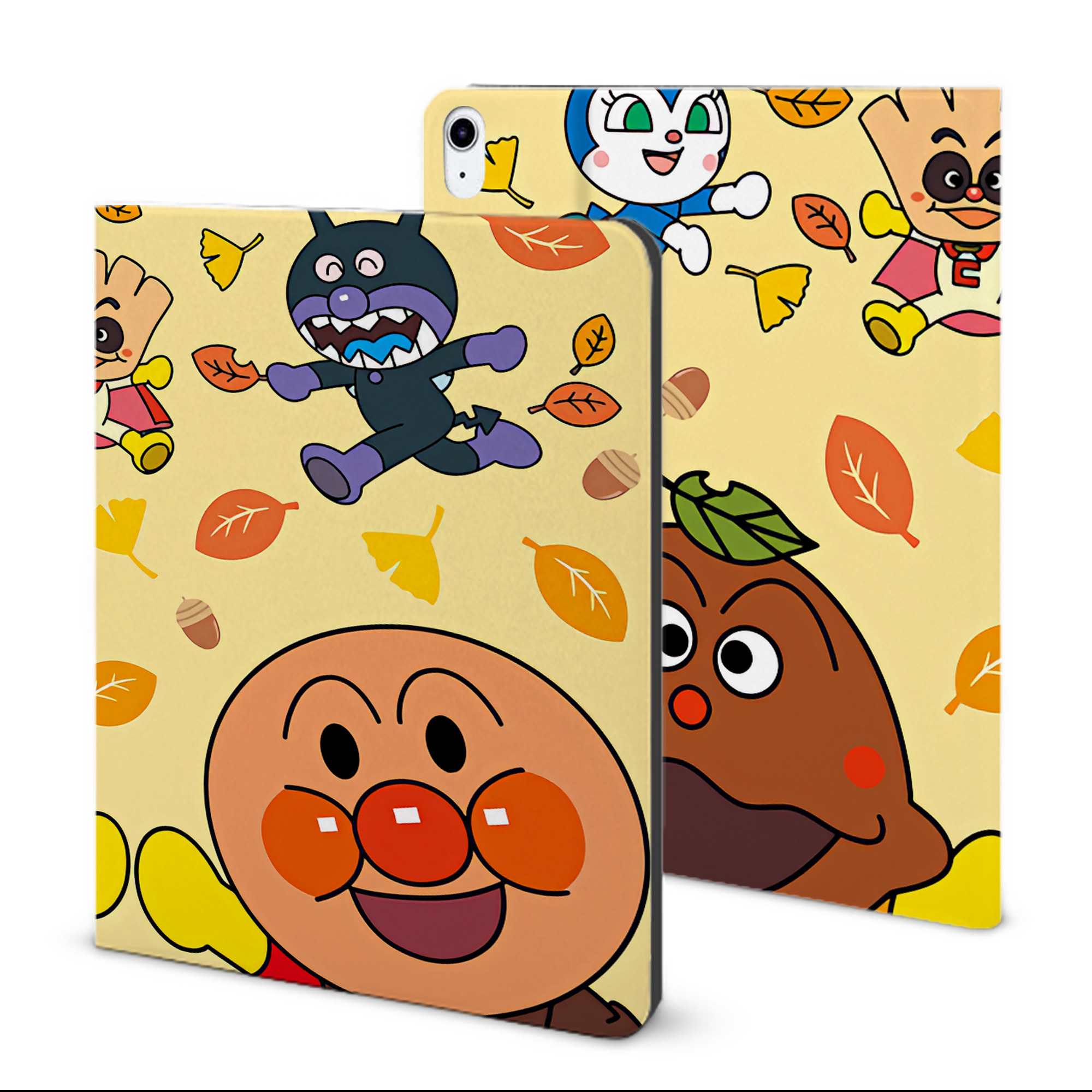 （画像用） アンパンマン Anpanman IPad ケース ブック型 PUレザー TPU 耐衝撃 軽量 薄型 ペン収納なし 全面保護 IPad 各モデル対応